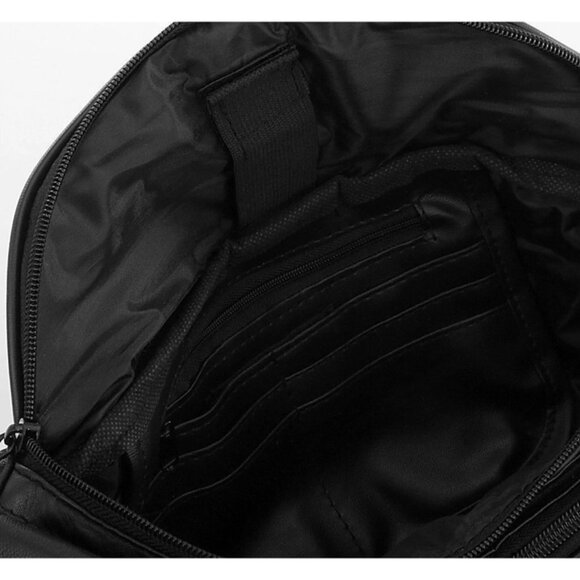 Roma Leather Unisex Waist Fanny Pack with Dual Pockets- Large 3089BK - Picture 5 of 5